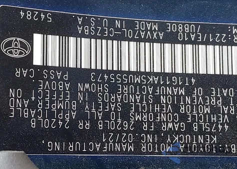 2021 Toyota Camry Se z USA, uszkodzony, nr VIN 4T1G11AK5MU555473